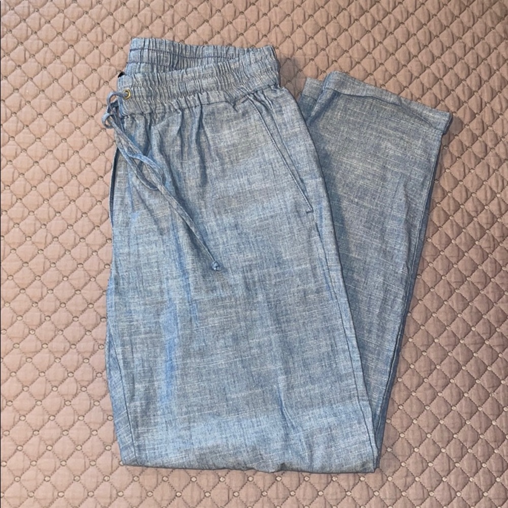 J crew denim linen pant